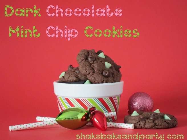 Dark Chocolate Mint Chip Cookies | Shake Bake and Party