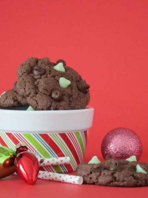 Dark Chocolate Mint Chip Cookies | Shake Bake and Party