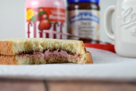 Strawberry and Chocolate come together in this fun sandwhich for Valentine's Day!